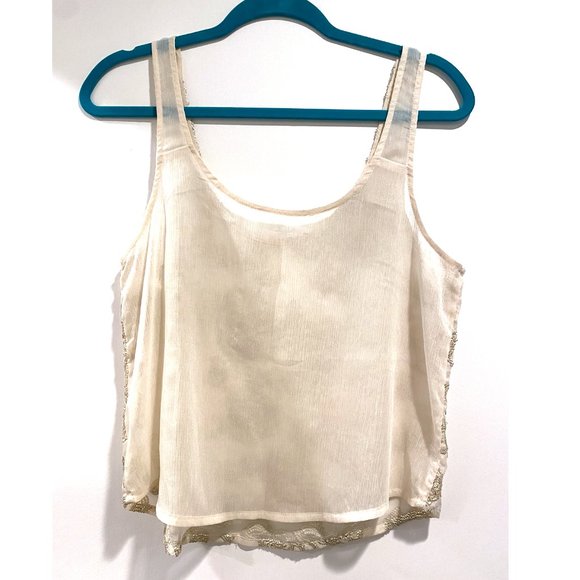 Abercrombie & Fitch Gold Sequin Roses Tank Top - Picture 4 of 4